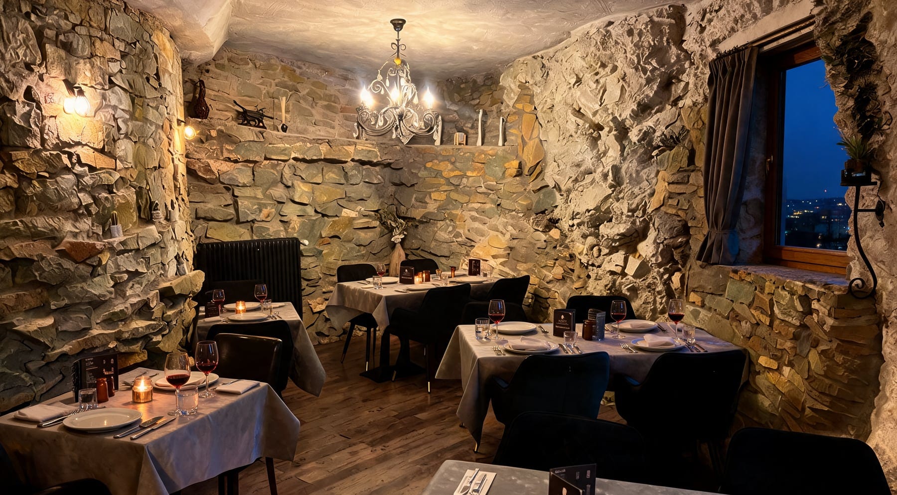 Elegantes Interieur im Troya Restaurant